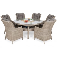 Садові меблі з техноротангу Bristol Round Elegant 150 см Beige / Beige Melange 6+1