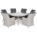 Садові меблі з техноратангу Bristol Round Elegant 150 см White / Grey 6+1