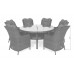 Садові меблі з техноратангу Bristol Round Elegant 150 см White / Grey 6+1