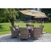 Садові меблі з техноратангу Bristol Round Elegant 150 см White / Grey 6+1