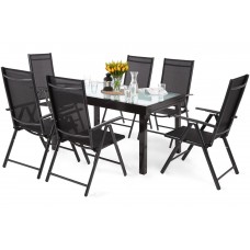 Алюмінієві садові меблі Orlando Basic Black / Black 6+1