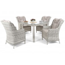 Садові меблі з техноротангу Bristol Square Light Grey / Світло-сірий 4+1