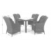 Садові меблі з техноротангу Bristol Square Light Grey / Світло-сірий 4+1