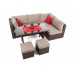 Садовий диван Milano Dinner Brown / Taupe II з техноратангу. видів
