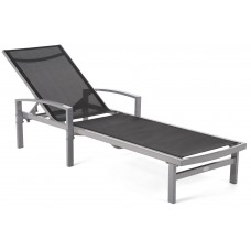 Алюмінієвий садовий шезлонг Caravela Silver / Black для виставкових цілей