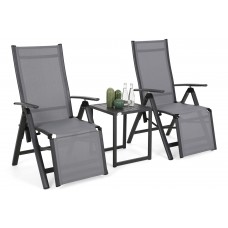 Набір садових стільців Ibiza Relax Grey / Window Grey зі столом Cuba Grey