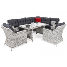 Кутовий комплект садових меблів правий California Light Grey / Grey Melange