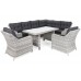 Кутовий комплект садових меблів правий California Light Grey / Grey Melange