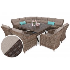 Кутові садові меблі з техноротангу Windsor Brown Mat / Brown Melange