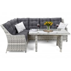 Лівий кутовий диван з техноротангу Alicante Light Grey / Grey Melange