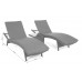 Набір садових шезлонгів з техноротангу Marbella Light Grey / Grey Melange зі столиком