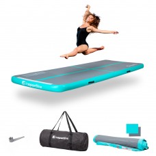 Надувний килимок для тренувань inSPORTline Airstunt 400 x 100 x 10 см сірого кольору