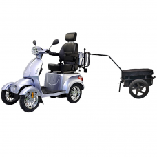 Чотириколісний електричний самокат з фаркопом та причепом inSPORTline Antun, колір зелений