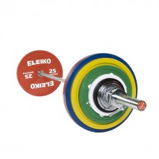 Штанга Eleiko в зборі для змагань з пауерліфтингу 185 кг кольорова 3000228