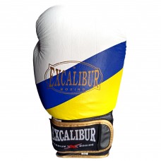 Боксерські рукавички Excalibur Ukraine Flag 8070-03 16 унцій чорний/жовтий/синій