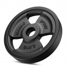 Чавунний диск прогумований Marbo Sport MW-O2-5G-kier 2.5кг