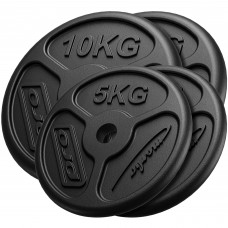 Набір олімпійських чавунних дисків Marbo Sport 2 x 10кг + 2 x 5кг