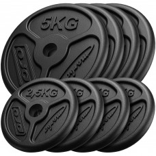 Набір чавунних олімпійських дисків Marbo Sport 30 кг / 4 x 5кг + 4 x 2.5кг