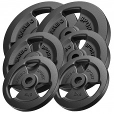 Набір чавунних дисків Marbo Sport 60 кг / 2 x 15кг + 2 x 10кг + 2 x 5кг