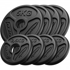 Набір олімпійських чавунних дисків Marbo Sport 30 кг / 4 x 5кг + 4 x 2.5кг
