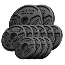 Набір олімпійських чавунних дисків Marbo Sport 30 кг / 2 х 5 кг + 6 х 2,5 кг + 4 х 1,25 кг