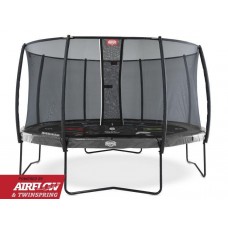 Батут Berg Elite 430см Grey Tattoo з сіткою Deluxe, сірий