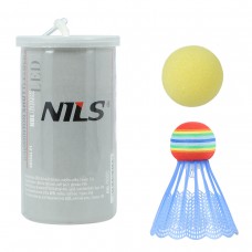 Волан нейлоновий для бадмінтону з м'ячем Nils NBL6092