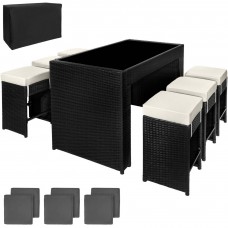 Садові меблі Polirattan Capri 6+1 з чохлом чорний
