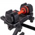 Регульований набір гантелей для однієї руки inSPORTline DuraBell® 2 x 6,5 – 24,5 кг із стійкою