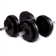 Гантелі бітумні Iron Body 2x8,5кг з рукавичками