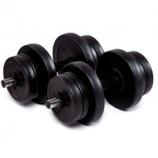 Гантелі бітумні Iron Body 2x11кг з рукавичками