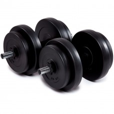 Гантелі бітумні Iron Body 2x16кг + рукавички