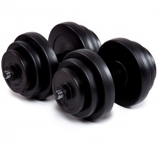 Гантелі бітумні Iron Body 2x18,5кг з рукавичками