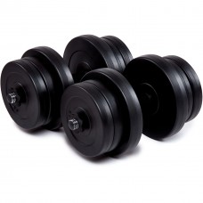 Гантелі бітумні Iron Body 2x21кг з рукавичками