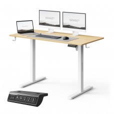 Комп'ютерний стіл SENSE7 NOJO LIGHT 120×60 см з електричним регулюванням висоти, світло-коричнево-білий