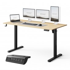 Комп'ютерний стіл SENSE7 NOJO LIGHT 140×70 см з електричним регулюванням висоти, світло-коричнево-чорний