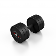 Гантель прогумована Marbo Sport 20кг, чорний матовий