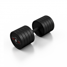 Гантель прогумована Marbo Sport 37.5кг, чорний матовий