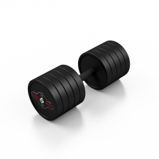 Гантель прогумована Marbo Sport 40кг, чорний матовий