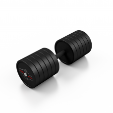 Гантель прогумована Marbo Sport 47.5кг, чорний матовий