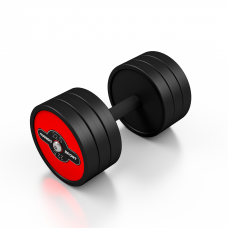 Гантель прогумована Marbo Sport 22.5кг, червоний глянець
