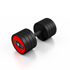 Гантель прогумована Marbo Sport 32.5кг, червоний глянець