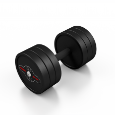 Гантель прогумована Marbo Sport 22.5кг, чорний матовий