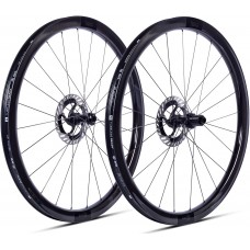 Колесо пров. + задн. 28" ERE TENACI GA40 CARBON, Gravel, 100x12/142x12, CL, HG11, tubeless, чорний глянець