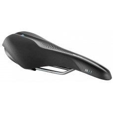 Сідло Selle Royal SCIENTIA M1 Moderate, 3D skingel, оббивка Black Gummy/Black mokka, 289х141мм, 425г, рейли сталь + Curva suspension, unisex, чорне