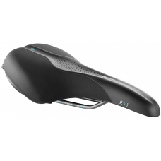 Сідло Selle Royal SCIENTIA R1 Relaxed, 3D skingel, оббивка Black Gummy/Black mokka, 289х169мм, 479г, рейли сталь + Curva suspension, unisex, чорне