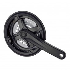 Комплект шатунів PROWHEEL TA-CM68, 175mm, 24/34/42T, захист ланцюга, зірки сталь, під квадрат, black