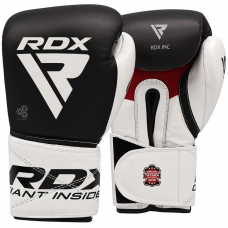RDX S5 Leather Boxing Sparring Gloves - 14oz / Black