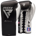 RDX A3 Fight Lace Up Leather Boxing Gloves BBBOFC/BIBA/WBF/NYAC /NEVADA APPROVED - Silver / 8oz