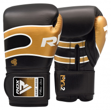 RDX S7 Bazooka Leather Boxing Sparring Gloves - Black / 10oz